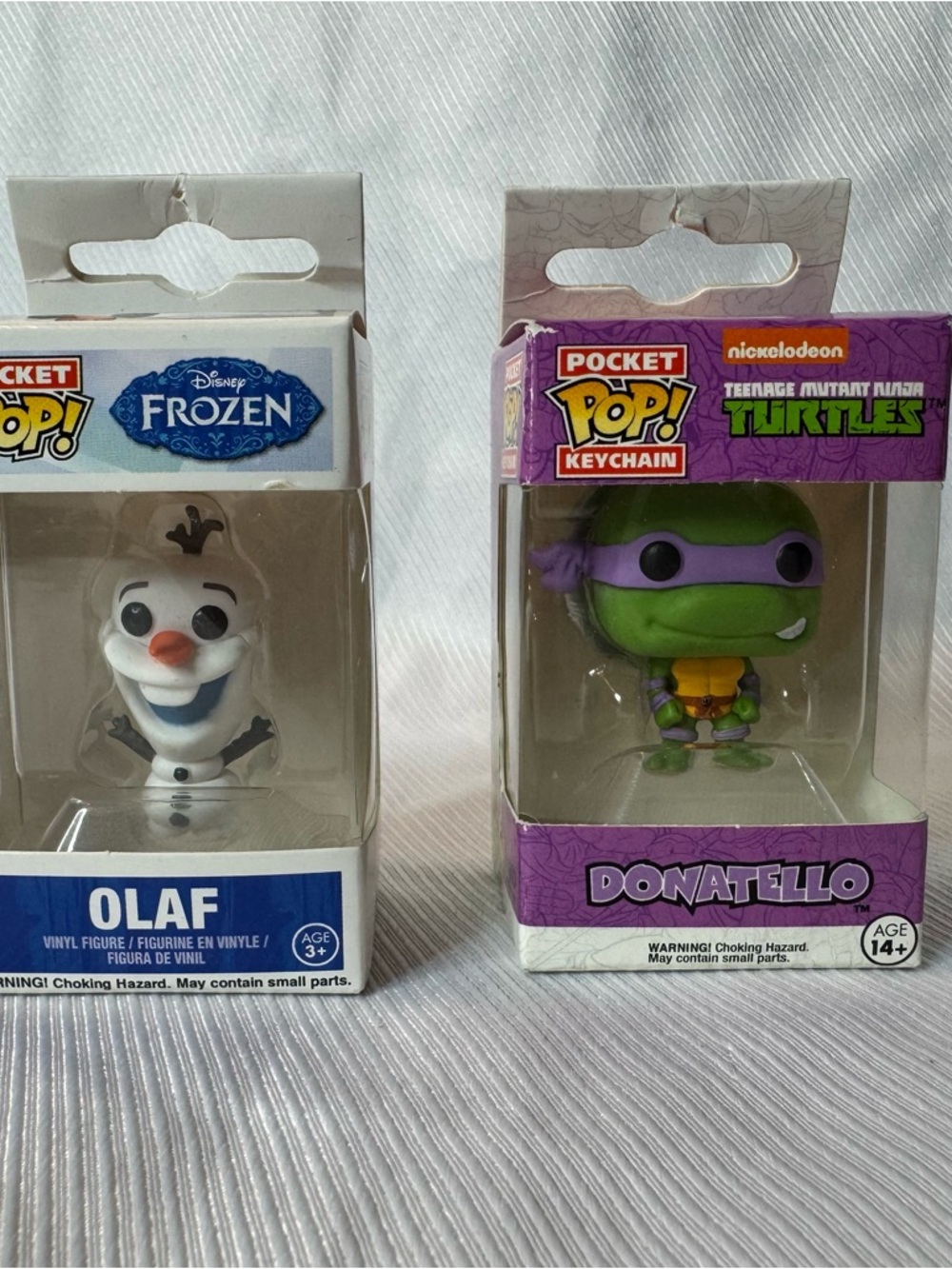 Pocket Funko Pop! Small Vinyl Figure - Olaf From Frozen & TMNT Donatello